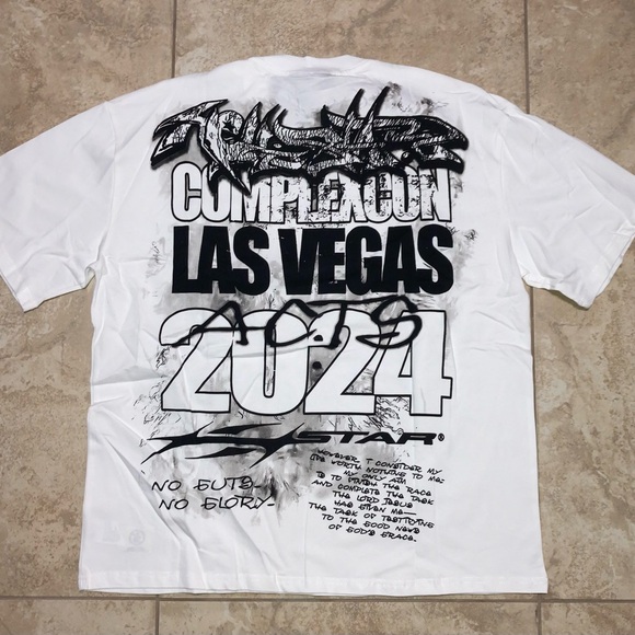 White Graphic Tee with Black Print - Picture 3 of 3